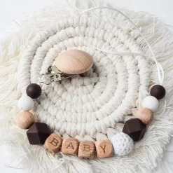 Porta Chupete con Tejido Chocolate