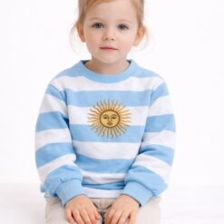 BUZO FRISADO RAYADO BEBE ARGENTINA CELESTE