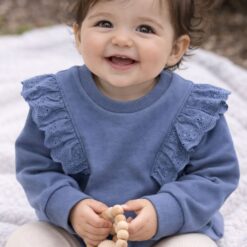 BUZO FRISADO BEBA CON BRODERIE AZUL
