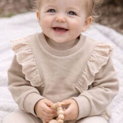 BUZO FRISADO BEBA CON BRODERIE BEIGE