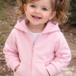 CAMPERA CANGURO CON CAPUCHA FRISADA ROSA