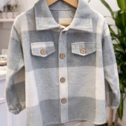 CAMISACO DE PAÑO BEBE GRIS CLARO