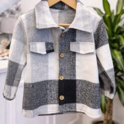 CAMISACO DE PAÑO BEBE Negro y Gris