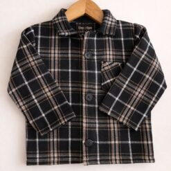 Camisaco de Paño FINO de bebé Negro con Marron