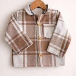 Camisaco de Paño FINO de Bebé Beige y Hueso