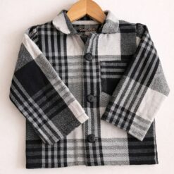 Camisaco de Paño FINO de bebé Negro y Gris