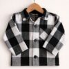 Camisaco de Paño FINO de bebé Negro a Cuadros
