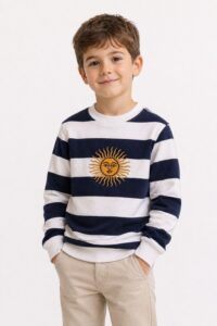 BUZO RAYADO NIÑOS SOL DE MAYO AZUL
