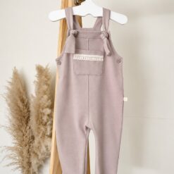 JARDINERO RUSTICO CON PUNTILLA BEBA LILA