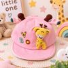 GORRA BEBE JIRAFA ROSA