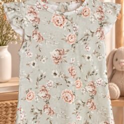 REMERA VERDE FLORES