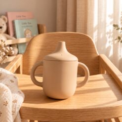 VASO CON DOS ASAS SILICONA BEIGE